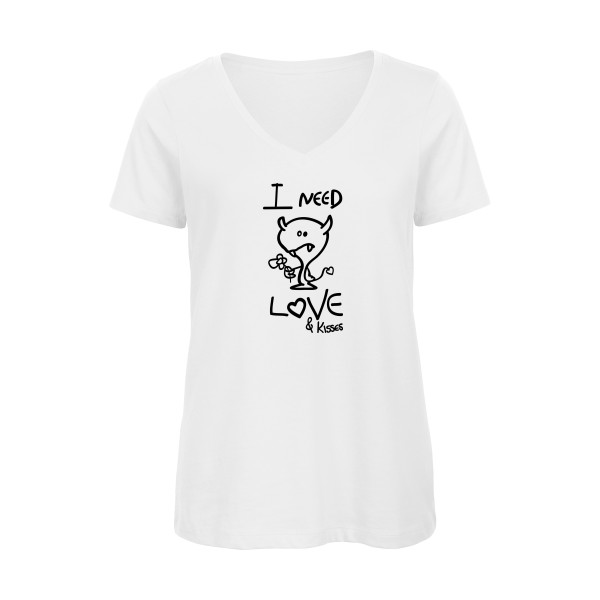 T-shirt femme bio col V Femme original - LOVER -