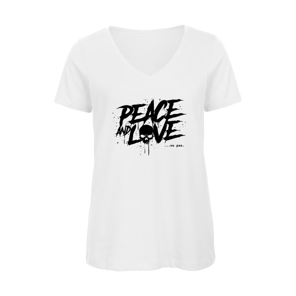 Peace or no peace - T shirt tête de mort Femme - modèle B&C - Inspire V/women  -