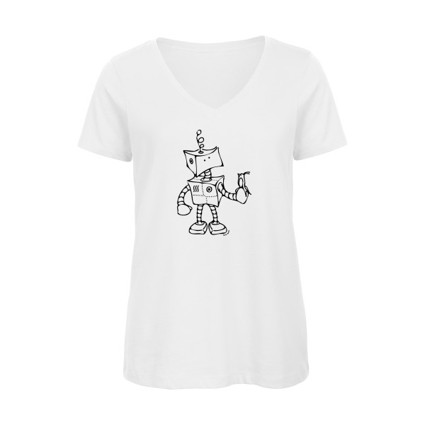 Robot & Bird - modèle B&C - Inspire V/women  - geek humour - thème tee shirt et sweat geek -