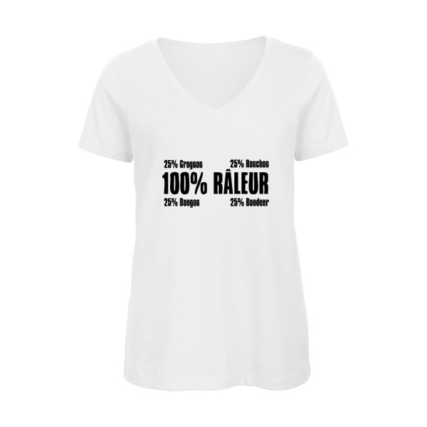 Râleur - T-shirt femme bio col V Femme original et drôle  - thème humour-B&C - Inspire V/women 