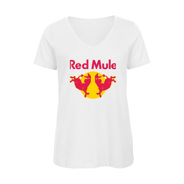 Red Mule-Tee shirt Parodie - Modèle T-shirt femme bio col V -B&C - Inspire V/women 