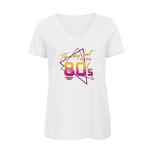 80s -T-shirt femme bio col V original vintage - B&C - Inspire V/women  - thème vintage -