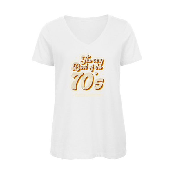 70s - T-shirt femme bio col V original -B&C - Inspire V/women  - thème année 70 -