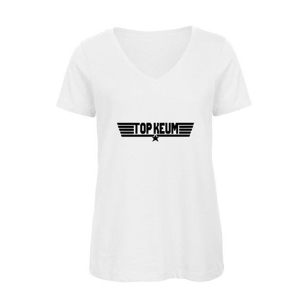 TOP KEUM - T-shirt femme bio col V rigolo -B&C - Inspire V/women  - thème humour et parodie -