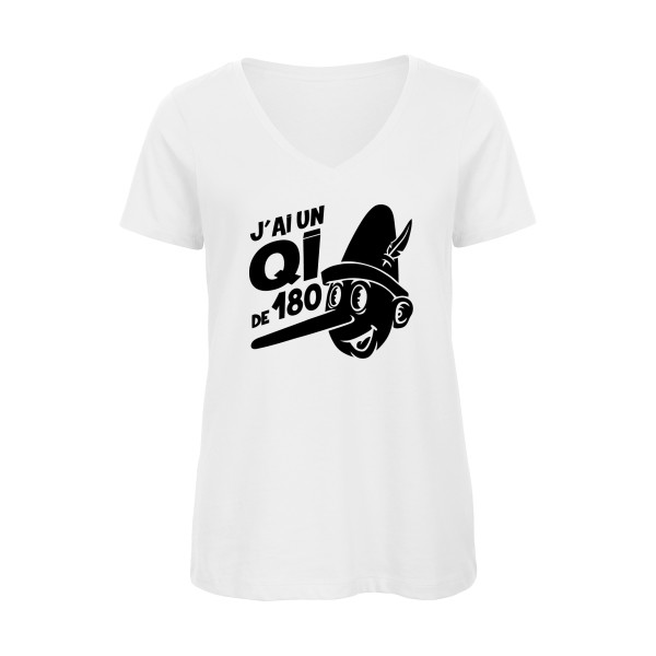 T-shirt femme bio col V - B&C - Inspire V/women  - Quotient intellectuel