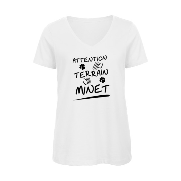 T-shirt femme bio col V - B&C - Inspire V/women  - Attention Terrain Minet