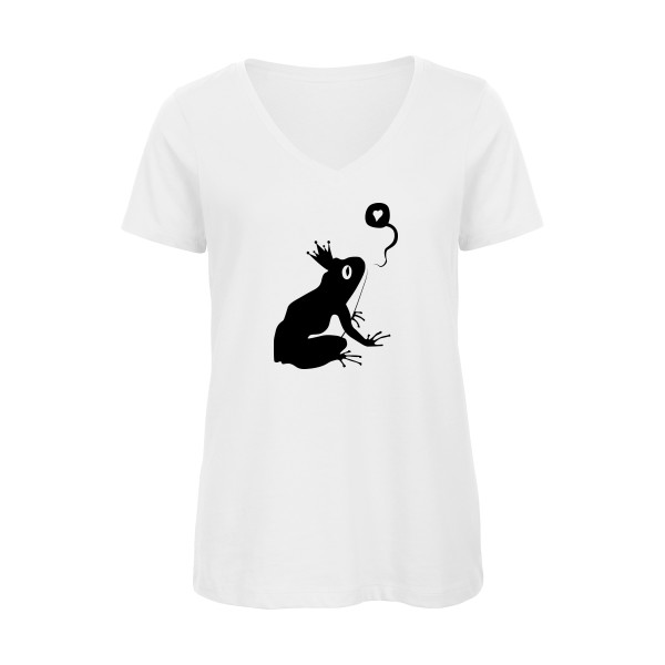 T-shirt femme bio col V Femme original - version tetard -