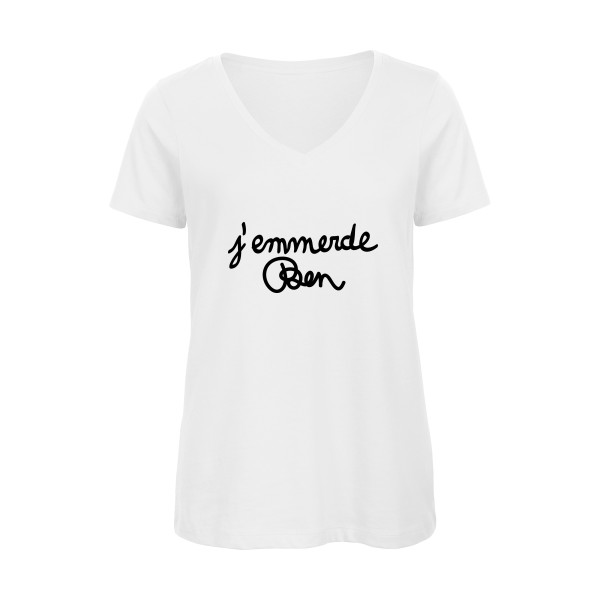 T-shirt femme bio col V Femme original - Ben Stealer - 