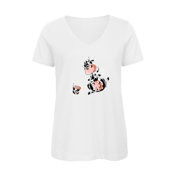 T-shirt femme bio col V original Femme  - The WifiPower - 