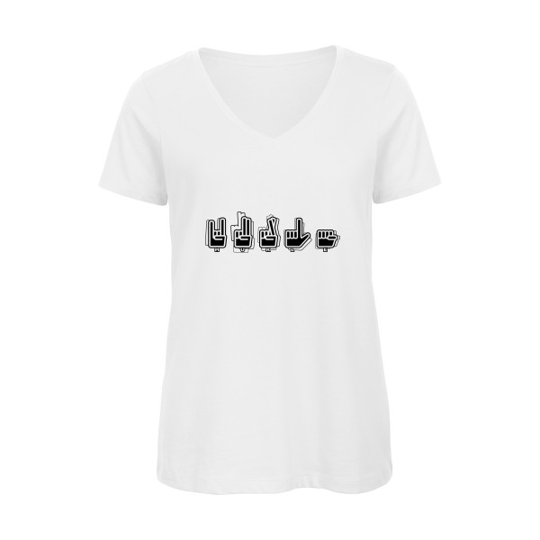 T-shirt femme bio col V Femme original - HURLE !!! -