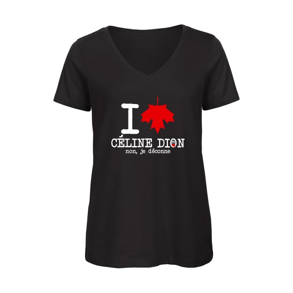 I loVe Céline - T-shirt femme bio col V celine dion -B&C - Inspire V/women 