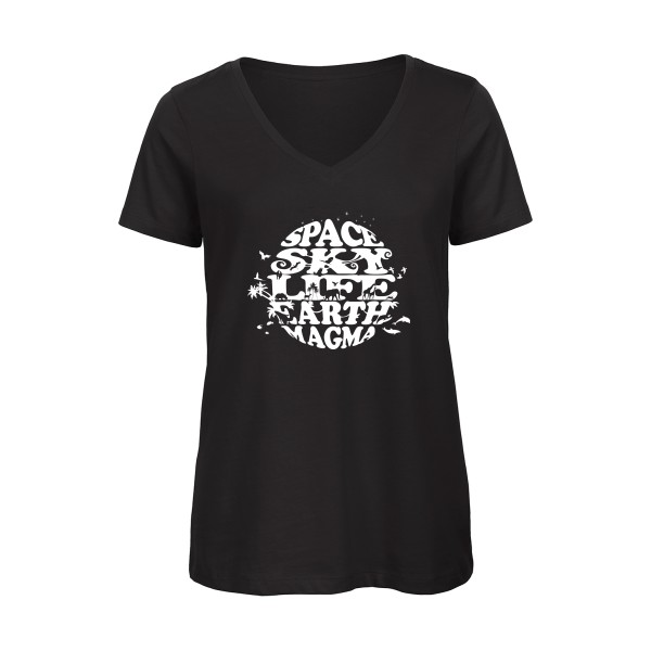 T-shirt femme bio col V original Femme  - EARTH - 