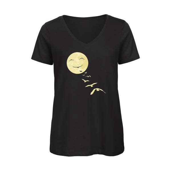 envol - T-shirt femme bio col V abstrait pour Femme -modèle B&C - Inspire V/women  - thème original et abstrait -