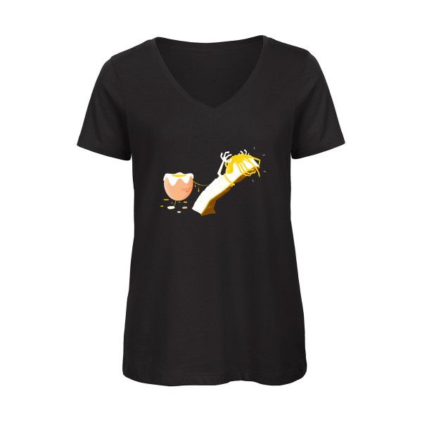 Facehugger'eggs - T-shirt femme bio col V Femme imprimé- B&C - Inspire V/women  - thème inclassable et imprimé -