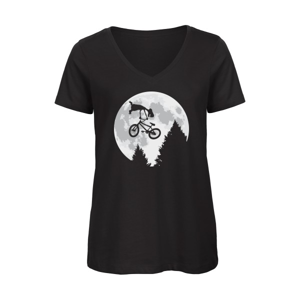 ET Tailwhip-T-shirt femme bio col V humoristique - B&C - Inspire V/women - Thème cadeau rigolo -