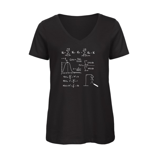 Mathhhh - T-shirt femme bio col V drôle Femme - modèle B&C - Inspire V/women  -thème humour et math -
