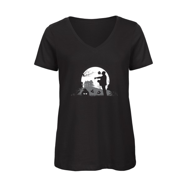 angry hitch2 - T-shirt femme bio col V original Femme  -B&C - Inspire V/women  - Thème original et vintage -