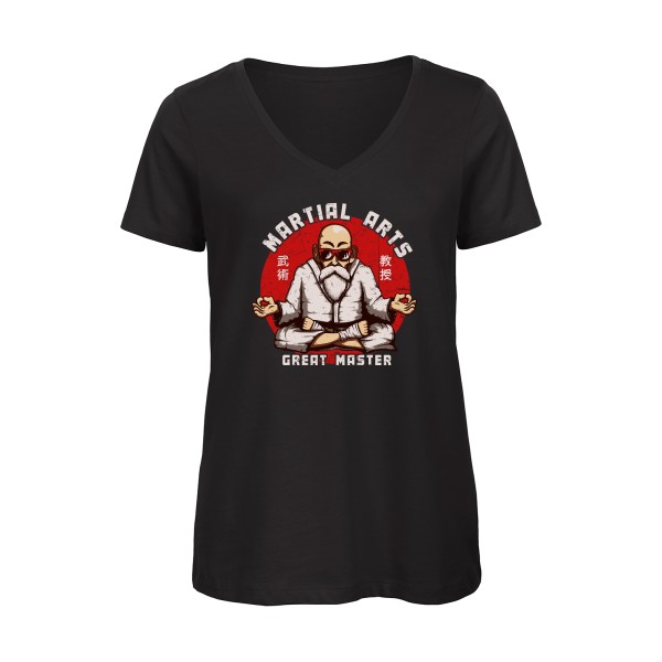 Great Master -T-shirt femme bio col V Karaté- Femme -B&C - Inspire V/women  -thème  parodie karaté - 