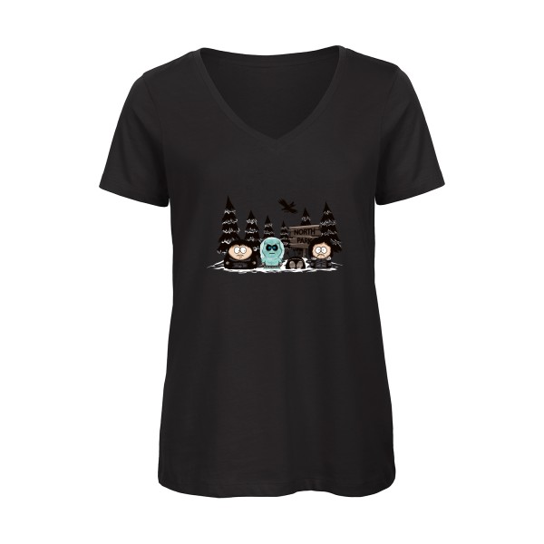 North Park - T-shirt femme bio col V montagne Femme - modèle B&C - Inspire V/women  -thème humour  montagne-