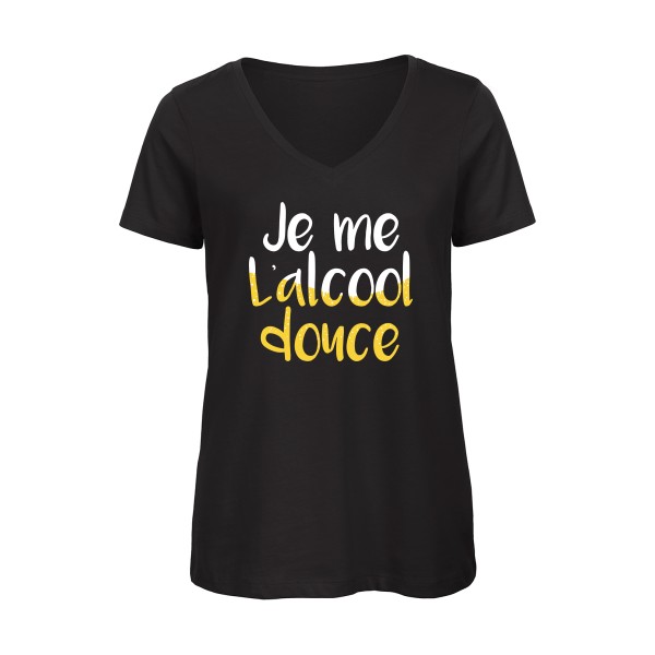 Je me l'alcool douce  - T-shirt femme bio col V Femme alcool marrant - B&C - Inspire V/women  - thème alcool et humour potache