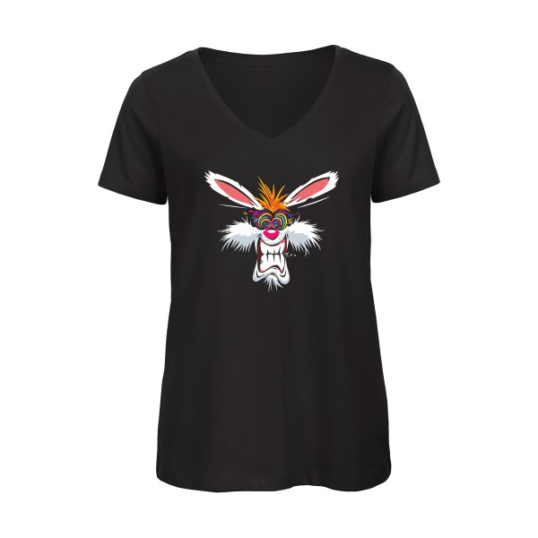 Rabbit  - Tee shirt humoristique Femme - modèle B&C - Inspire V/women  - thème graphique -
