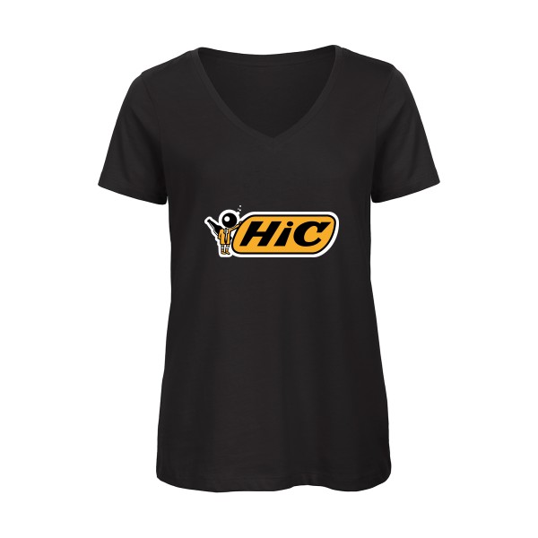 Hic-T-shirt femme bio col V humoristique - B&C - Inspire V/women - Thème vêtement parodie -