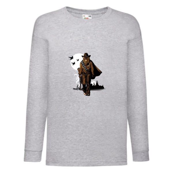Space Cow-Boy - T shirt imprimé Enfant -Fruit of the loom - Kids LS Value Weight T