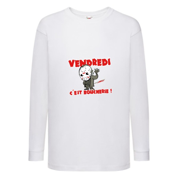 T-shirt enfant manches longues Enfant original - VENDREDI C'EST BOUCHERIE ! - 