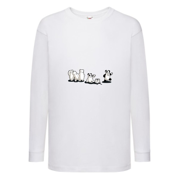 T-shirt enfant manches longues original Enfant  - I just wanna be a panda - 
