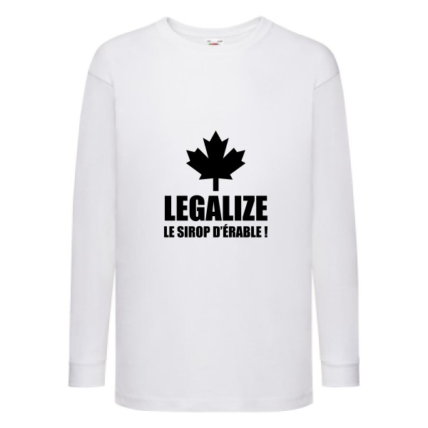 Legalize le sirop d'érable-T shirt phrases droles-Fruit of the loom - Kids LS Value Weight T