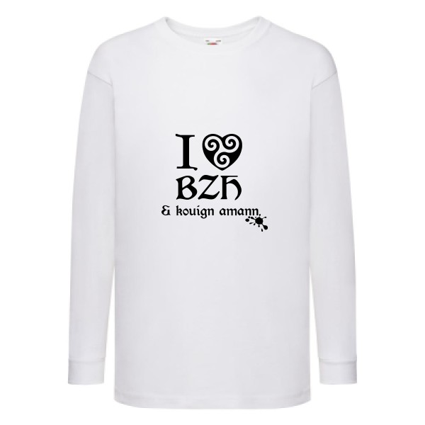 Love BZH & kouign-Tee shirt breton - Fruit of the loom - Kids LS Value Weight T