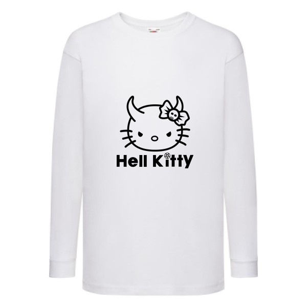 Hell Kitty - Tshirt rigolo-Fruit of the loom - Kids LS Value Weight T
