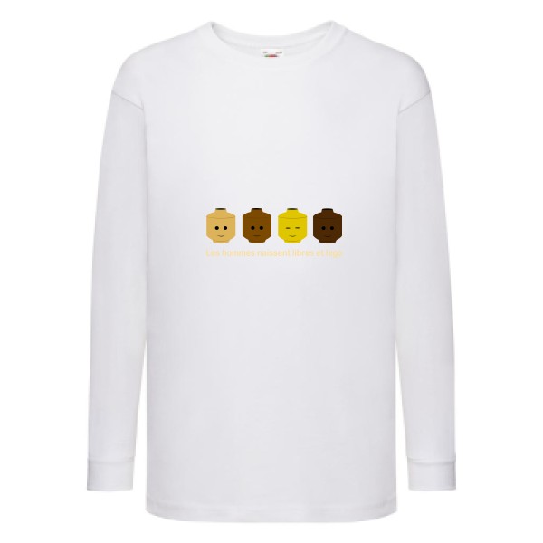 libre et légo- T shirt Lego thème- modèle Fruit of the loom - Kids LS Value Weight T - 