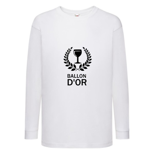 ballon d'or- T-shirt enfant manches longues humour foot -Fruit of the loom - Kids LS Value Weight T