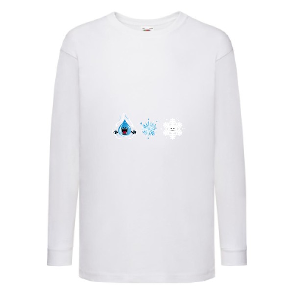 SnowFlake - T-shirt enfant manches longues drôle Enfant  -Fruit of the loom - Kids LS Value Weight T - Thème original et drôle -