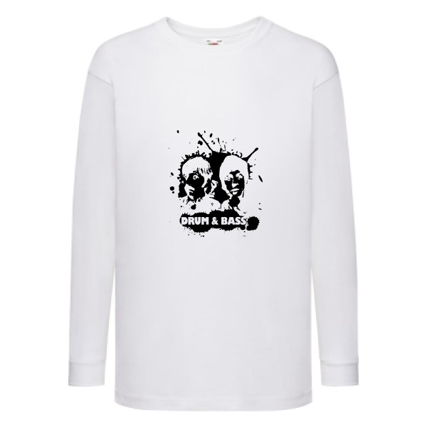 T-shirt enfant manches longues - Fruit of the loom - Kids LS Value Weight T - DRUM AND BASS
