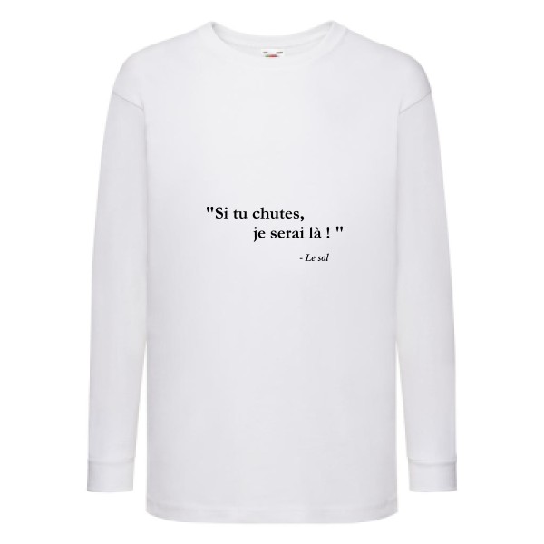 Bim! - T-shirt enfant manches longues avec inscription -Enfant -Fruit of the loom - Kids LS Value Weight T - Thème humour absurde -