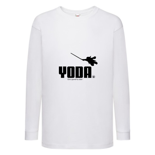 Yoda - star wars T shirt -Fruit of the loom - Kids LS Value Weight T