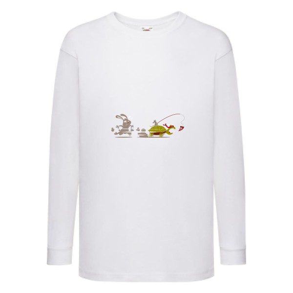 T-shirt enfant manches longues Enfant rigolo -Le Lièvre et la tortue... ninja -