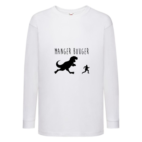MANGER BOUGER - modèle Fruit of the loom - Kids LS Value Weight T - Thème t shirt humour Enfant -