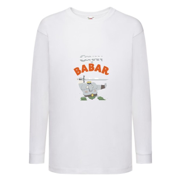 CONAN le BABAR -T-shirt enfant manches longues parodie  -Fruit of the loom - Kids LS Value Weight T - thème  cinema  et vintage - 