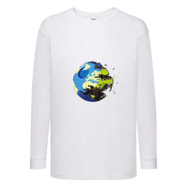 EARTH DEATH - tee shirt original Enfant -Fruit of the loom - Kids LS Value Weight T