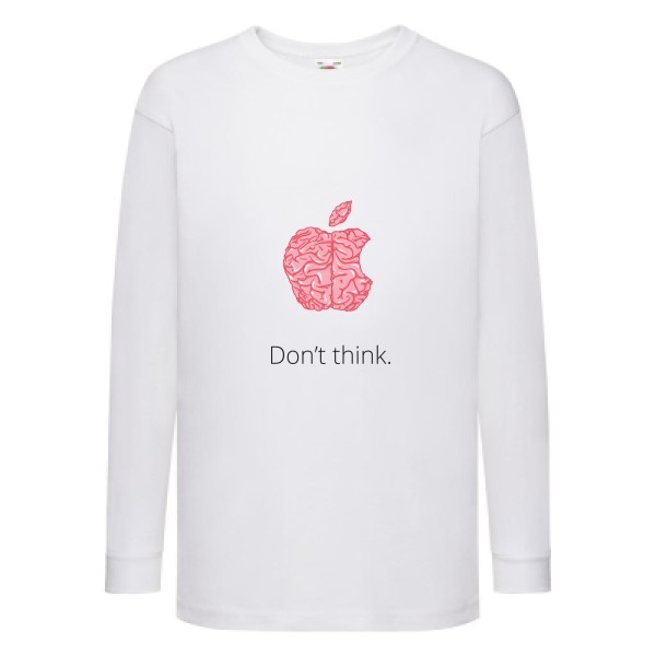 Lobotomie - T-shirt enfant manches longues parodie marque Enfant  -Fruit of the loom - Kids LS Value Weight T - Thème original et parodie -