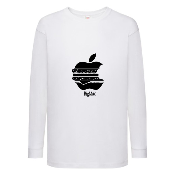 BigMac -T-shirt enfant manches longues Geek- Enfant -Fruit of the loom - Kids LS Value Weight T -thème  parodie - 