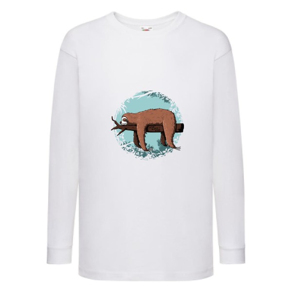 Home sleep home - T- shirt animaux- Fruit of the loom - Kids LS Value Weight T