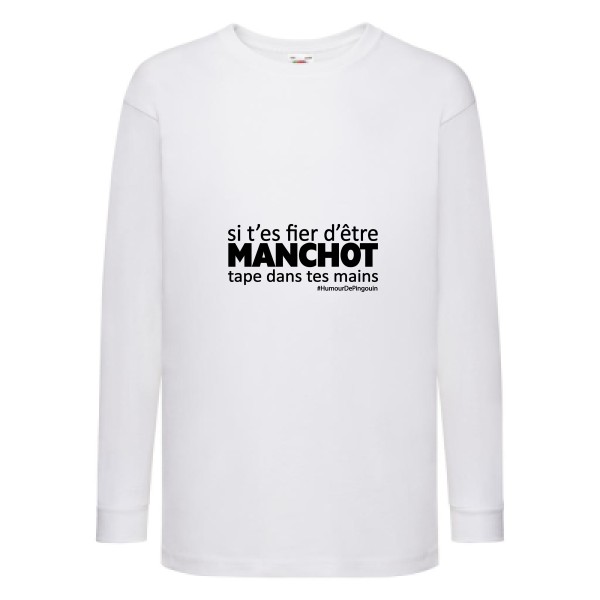Manchot-T-shirt enfant manches longues drôle - Fruit of the loom - Kids LS Value Weight T- Thème humour - 