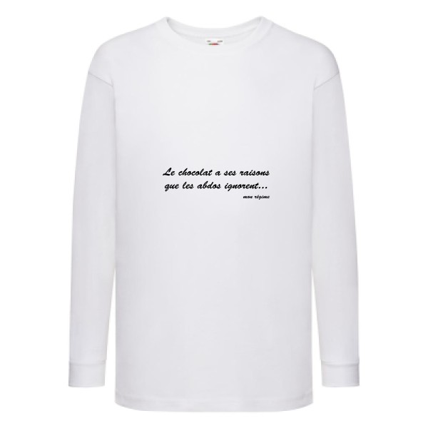 Le chocolat a ses raisons - T shirt a message - Fruit of the loom - Kids LS Value Weight T