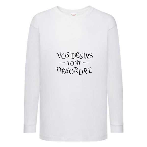 Désordre-T shirt a message drole - Fruit of the loom - Kids LS Value Weight T