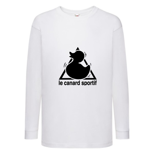 Canard Sportif -T-shirt enfant manches longues humoristique - Enfant -Fruit of the loom - Kids LS Value Weight T -thème  humour et parodie - 