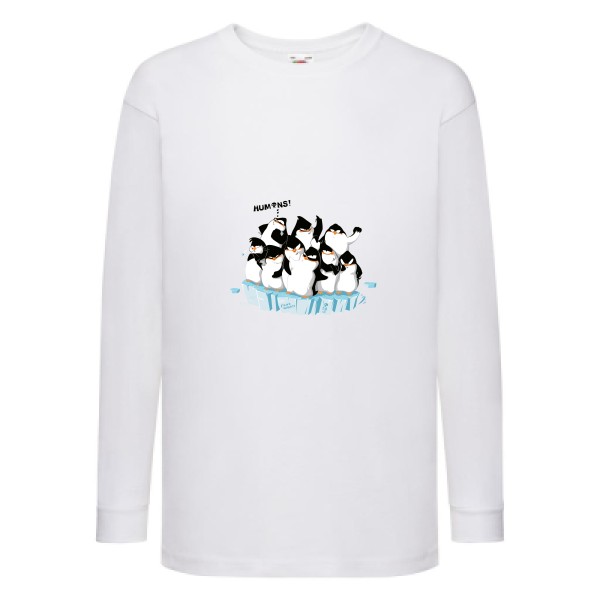 F**king humans ! - T-shirt enfant manches longues ecolo  - modèle Fruit of the loom - Kids LS Value Weight T -thème original -